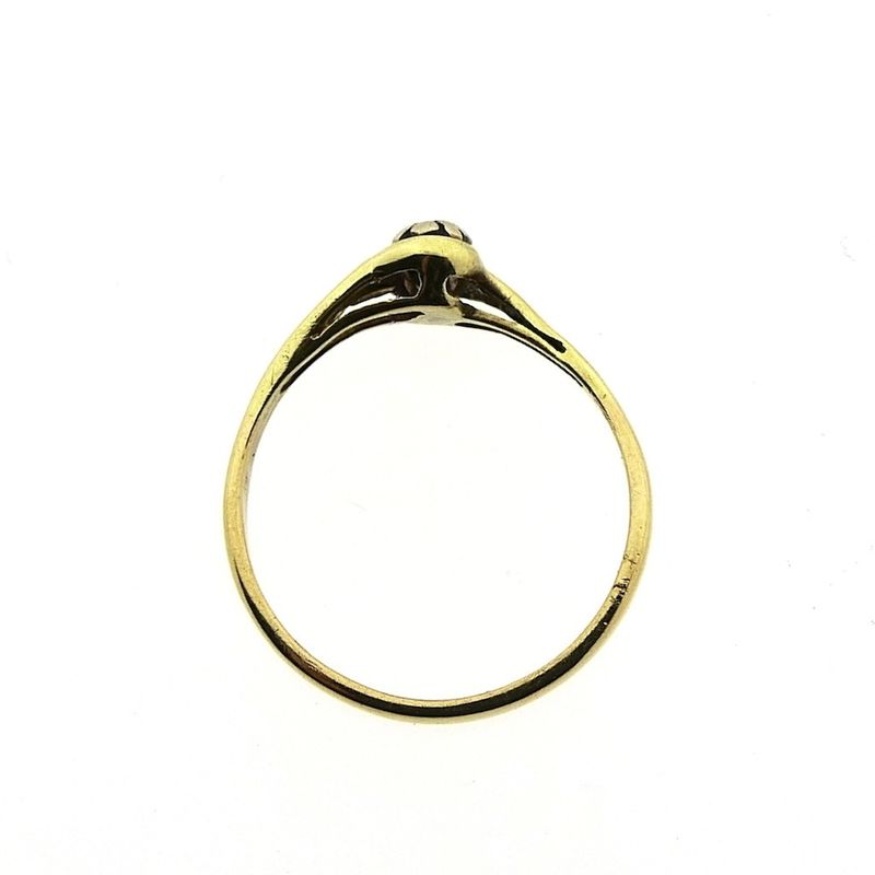 Image 5 of Gold solitaire ring with diamond; 0.01 ct.