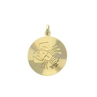 Gold zodiac sign pendant; Cancer