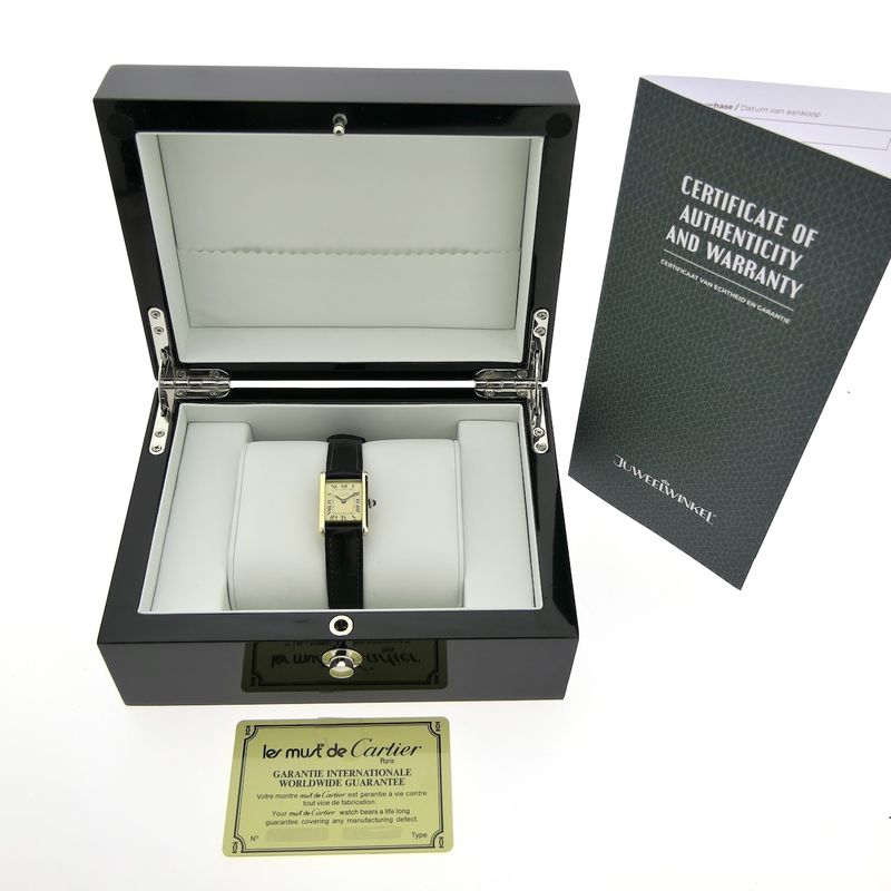 Image 4 of Cartier Tank Vermeil 3 096505; Vintage mechanisch dames horloge