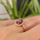 Image 2 of Gold ring with ruby ​​and zirconia | Vintage
