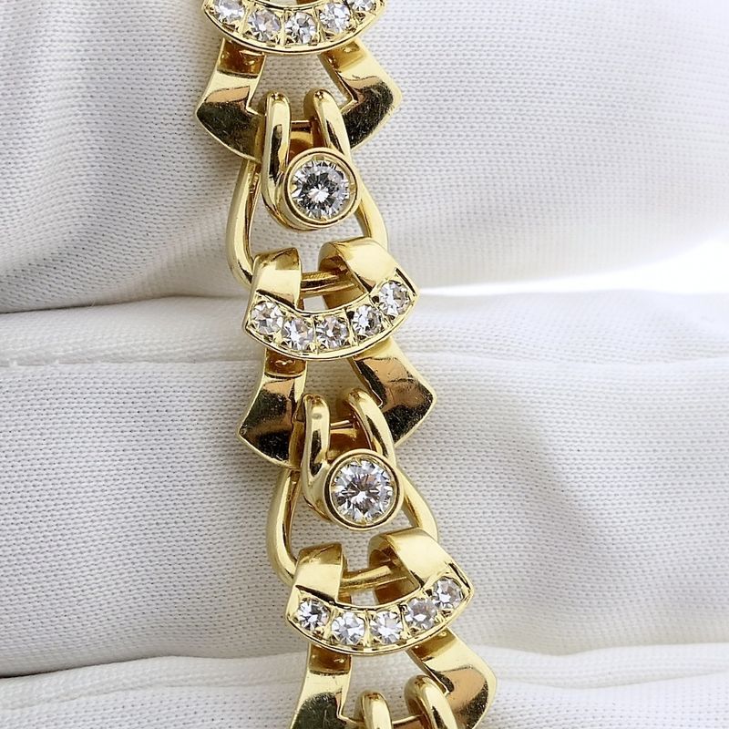 Image 8 of Solid gold necklace with diamonds; 1.43 ct.