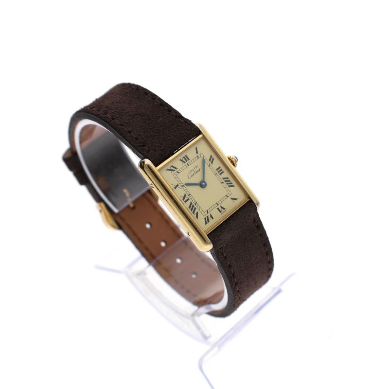 Image 4 of Cartier Tank Vermeil 'Large' 590005; Vintage Unisex Watch with Papers