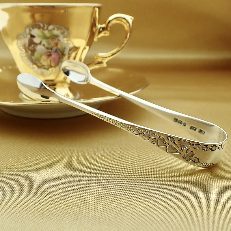 Image 2 of English silver sugar tongs | Vintage