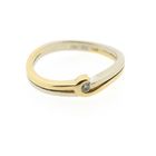 Image 8 of Two-tone gold solitaire ring with diamond; 0.025 ct.