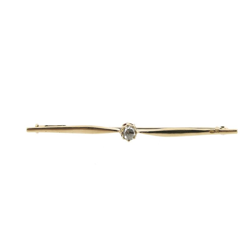 Image 1 of Gold brooch with Antwerp rose diamond 0.10 ct. | Vintage