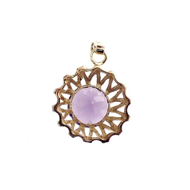 Image 3 of Gold pendant with large amethyst