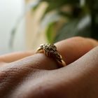 Image 11 of Gold entourage ring with diamonds; 0.18 ct.