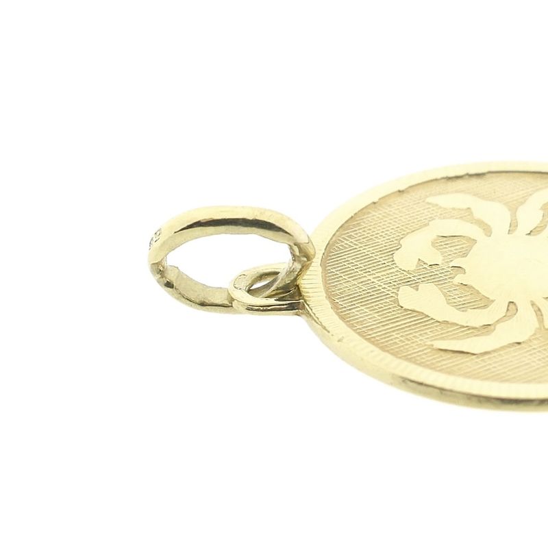 Image 8 of Gold zodiac sign pendant; Cancer