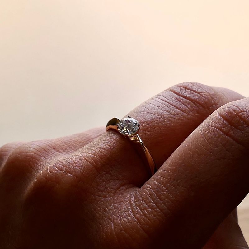 Afbeelding 11 van Gouden solitair ring met zirconia