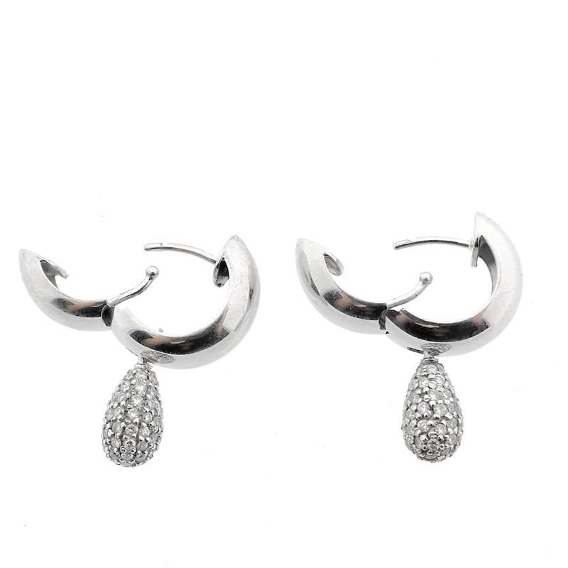 Image 4 of White gold earrings with diamonds; Approx. 0.70 ct.