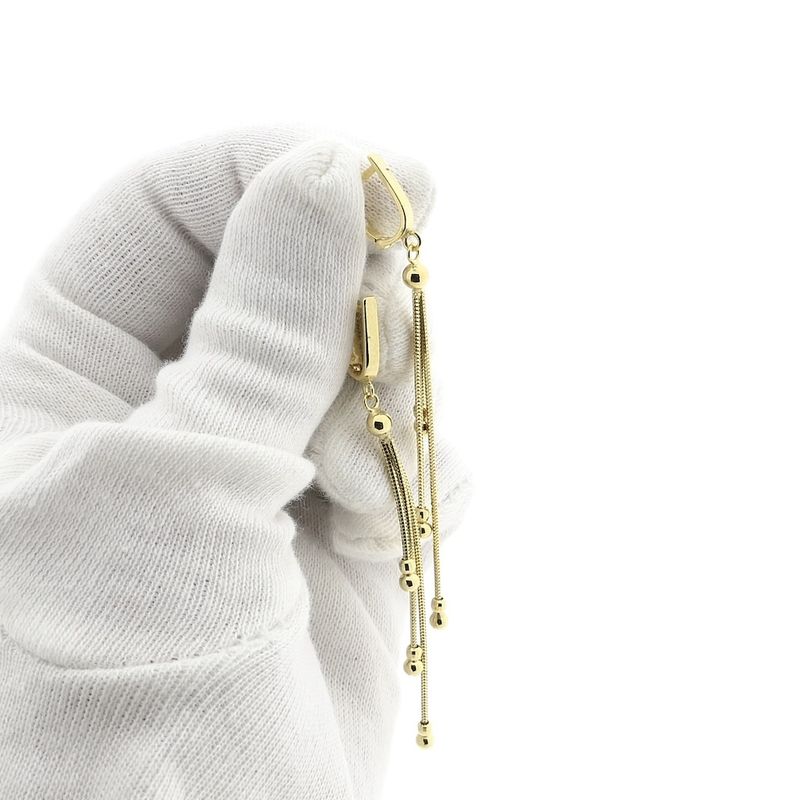 Afbeelding 7 van Lange gouden oorbellen met bolletjes