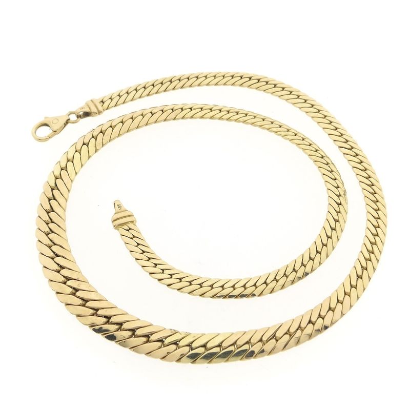 Image 7 of Gold flat gourmet link necklace