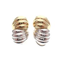 Two-tone gold clip-on earrings