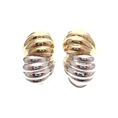 Two-tone gold clip-on earrings Image 1 of Two-tone gold clip-on earrings