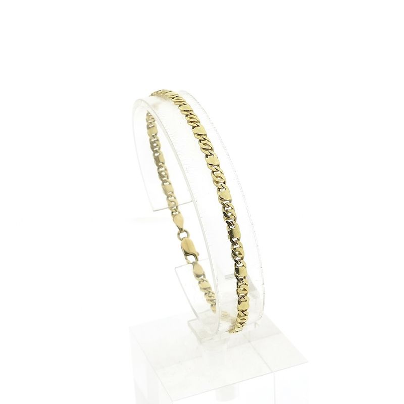 Image 1 of Gold closed Figaro link bracelet | 19 cm