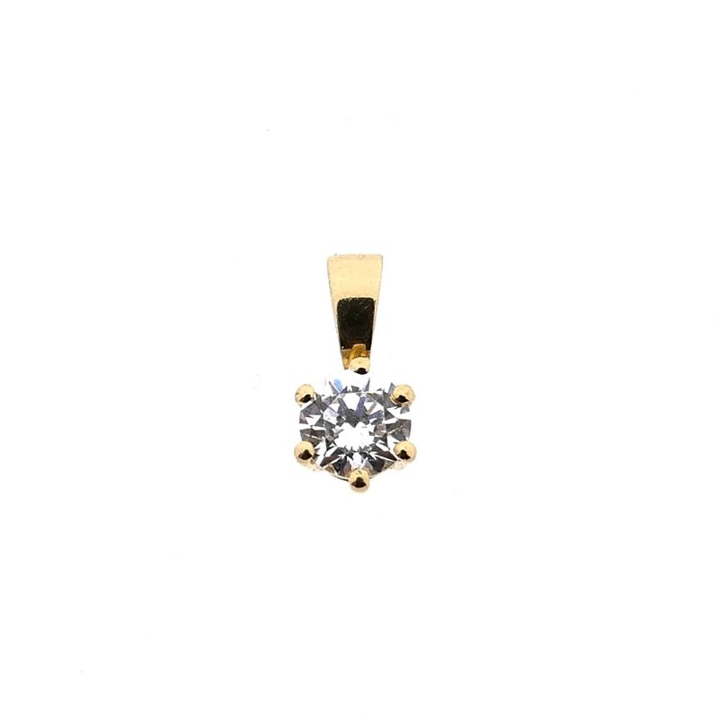 Afbeelding 1 van Gouden hanger met zirconia