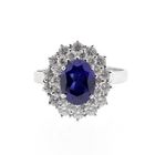 Image 7 of 18 carat white gold cocktail ring with zirconia and sapphire