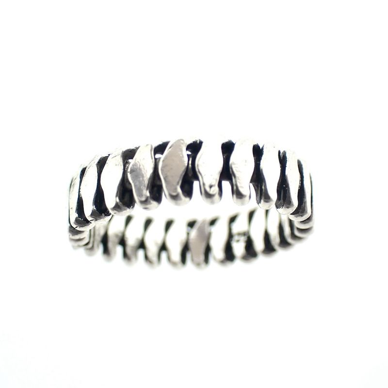 Image 8 of Silver ring with ribbed structure