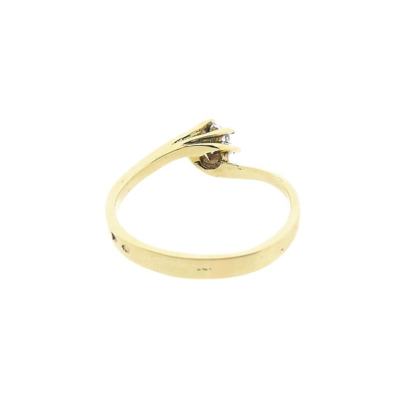 Image 6 of Golden solitaire ring with zirconia