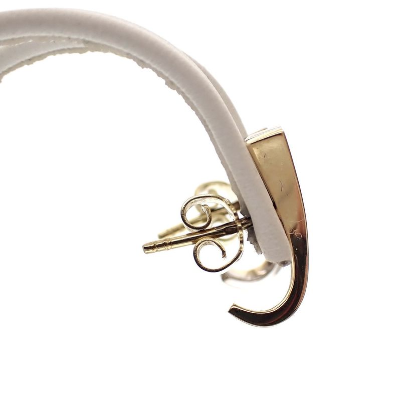 Image 4 of Bicolor gold stud earrings with diamond 0.07 ct.