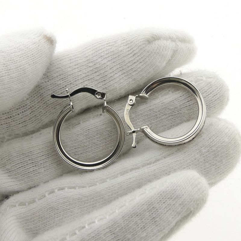 Image 8 of White gold earrings with zirconia | Ø 20.0 mm