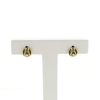 Image 1 of Gold fantasy stud earrings with diamond | 0.04 ct.