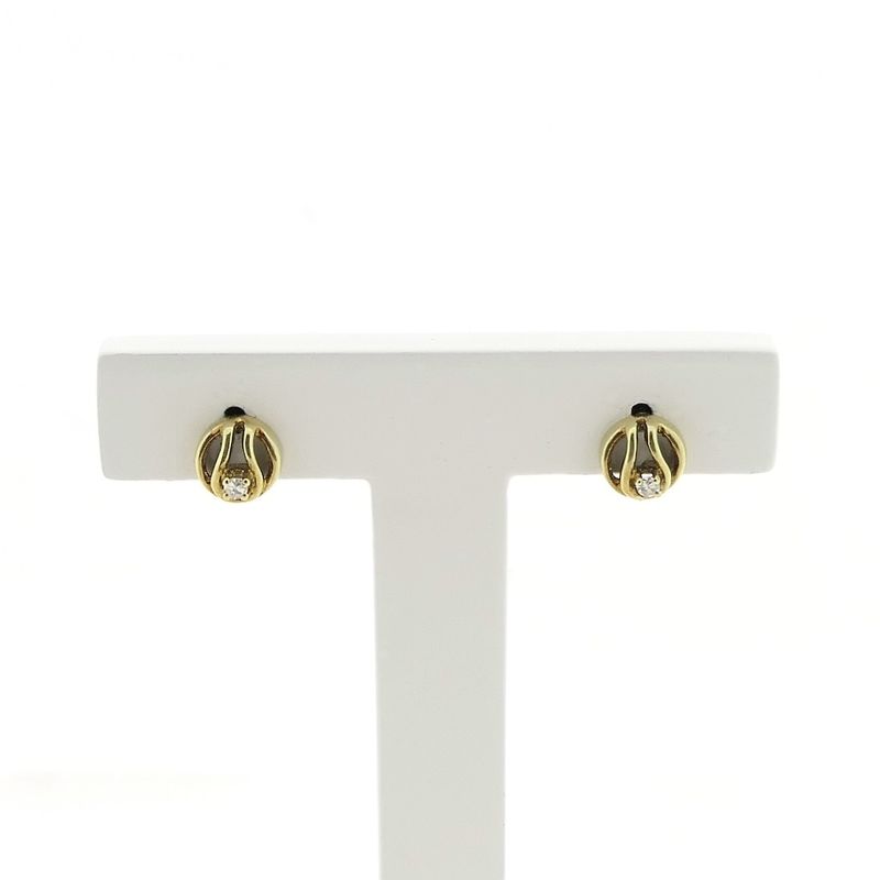 Image 1 of Gold fantasy stud earrings with diamond | 0.04 ct.