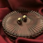 Image 2 of Gold stud earrings with green tourmaline