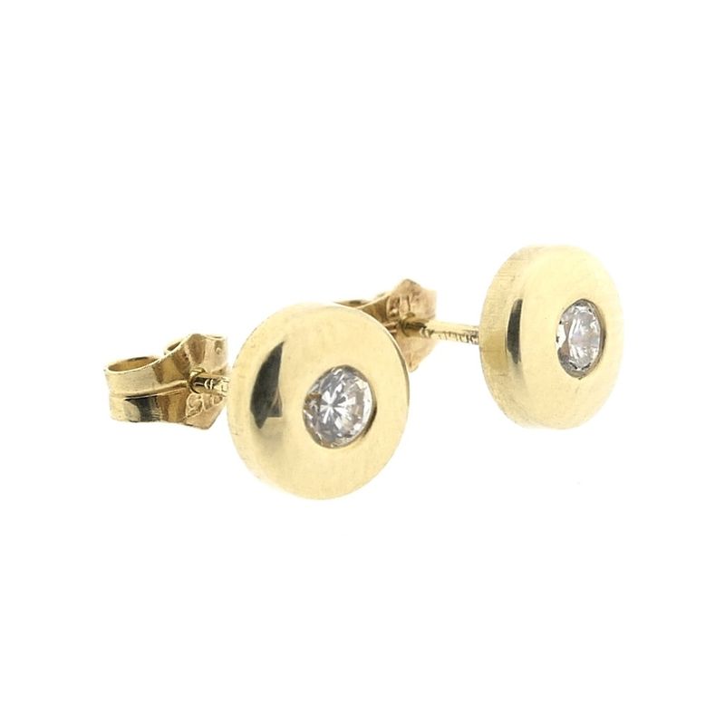 Image 3 of Gold stud earrings with zirconia