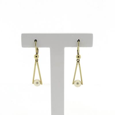 Image 1 of Gold earrings with pearl