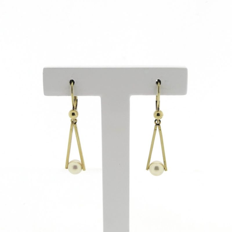 Image 1 of Gold earrings with pearl