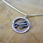 Image 3 of Silver zodiac sign pendant; Scorpio