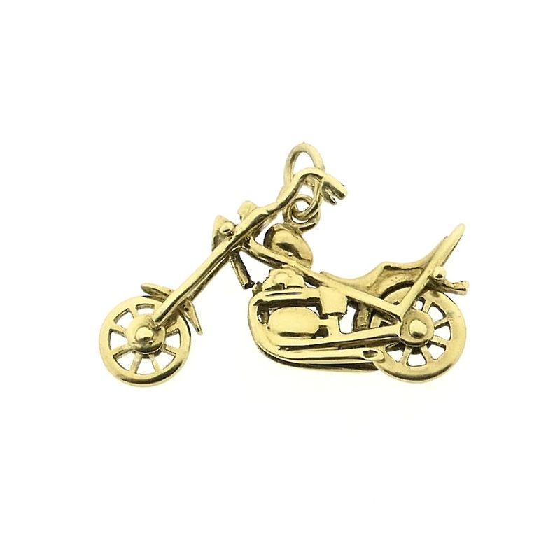 Image 5 of Gold motorcycle pendant | Chopper