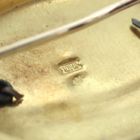 Image 7 of Antique gold brooch with blood coral; Filigree