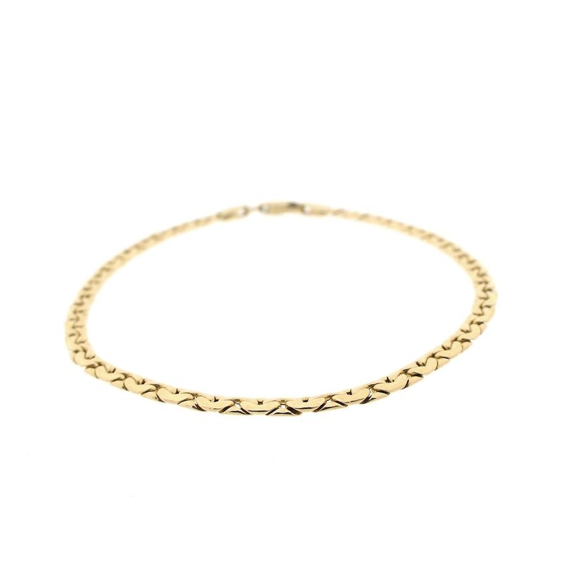 Image 1 of Gold flat anchor link bracelet | 20.5 cm