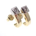 Image 6 of Bicolor gold fantasy stud earrings with diamonds | 0.08 ct.