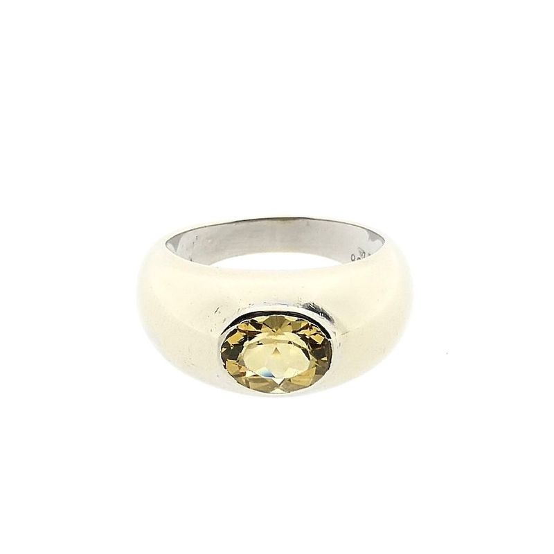 Image 3 of White gold domed ring with zirconia