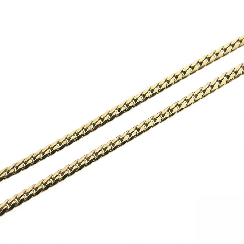 Image 5 of 8K sapphire and diamond necklace; 0.06 ct. | 43 cm