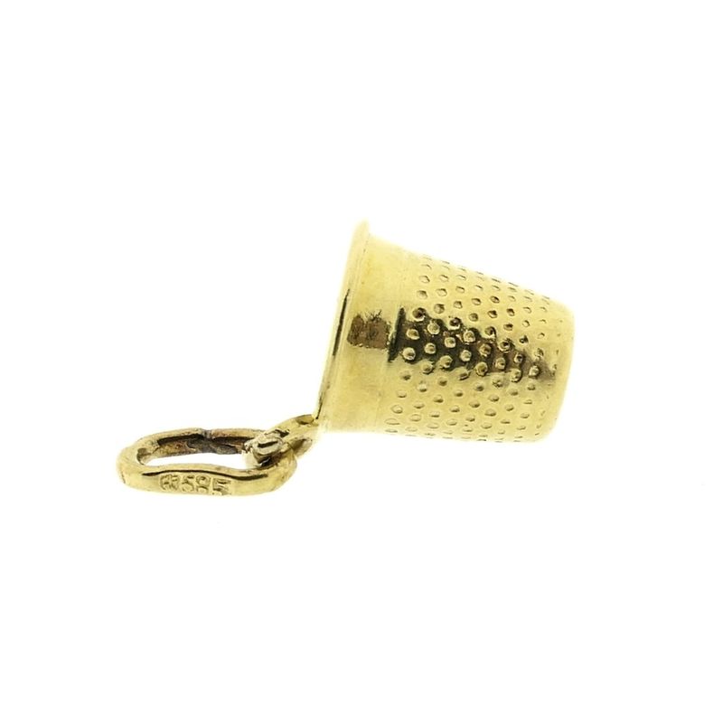 Image 6 of Gold minimalist pendant of a thimble