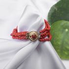 Image 2 of Red coral bead bracelet with gold clasp; Antique | 18 cm