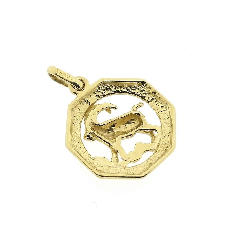 Image 6 of Gold zodiac sign pendant; Capricorn