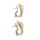 Image 5 of Bicolor gold fantasy stud earrings with diamonds; 0.15 ct.