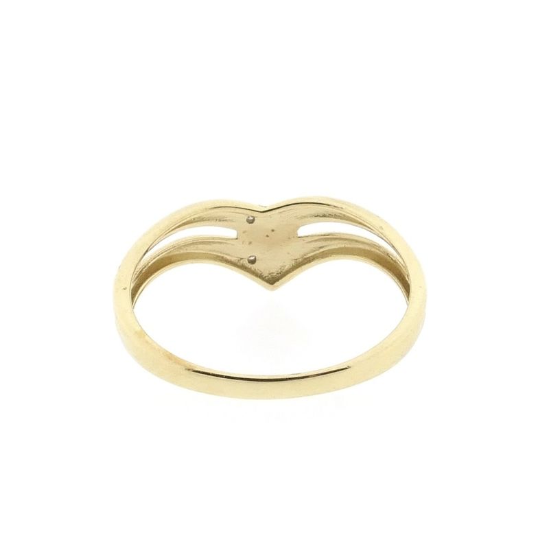 Image 4 of Gold V-shaped ring with diamond | 0.005 ct.
