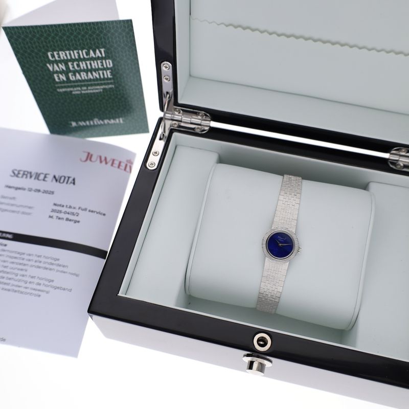 Image 4 of Chopard Geneva Cocktail Watch; Vintage 18k white gold women's watch with a Lapis Lazuli dial