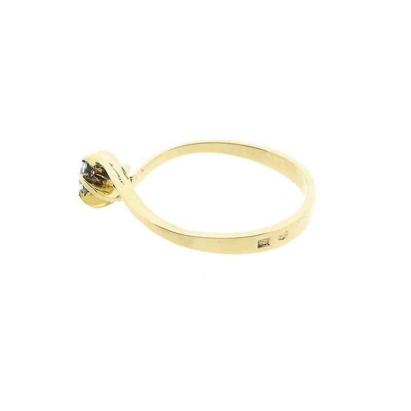Image 7 of Golden solitaire ring with zirconia