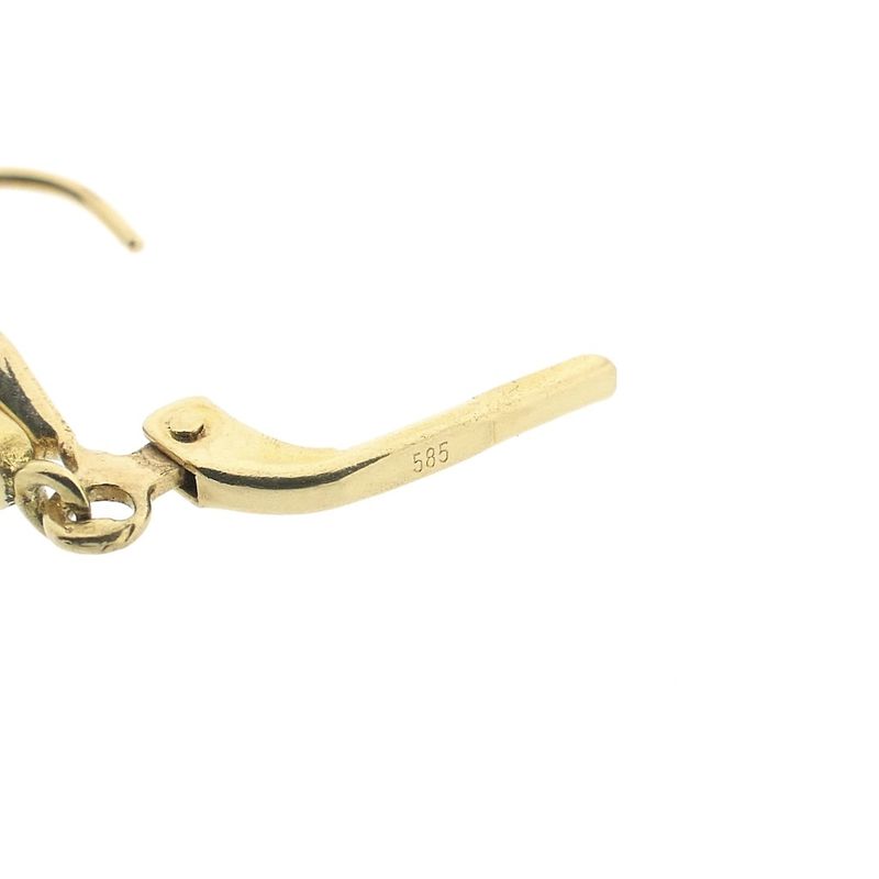 Image 8 of Gold long earrings with zirconia