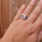 Image 4 of Leo Pizzo white gold ring with white and black diamonds; 0.84 ct.