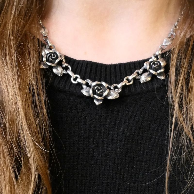 Image 9 of Silver anchor link necklace with fixed pendant | 42 cm