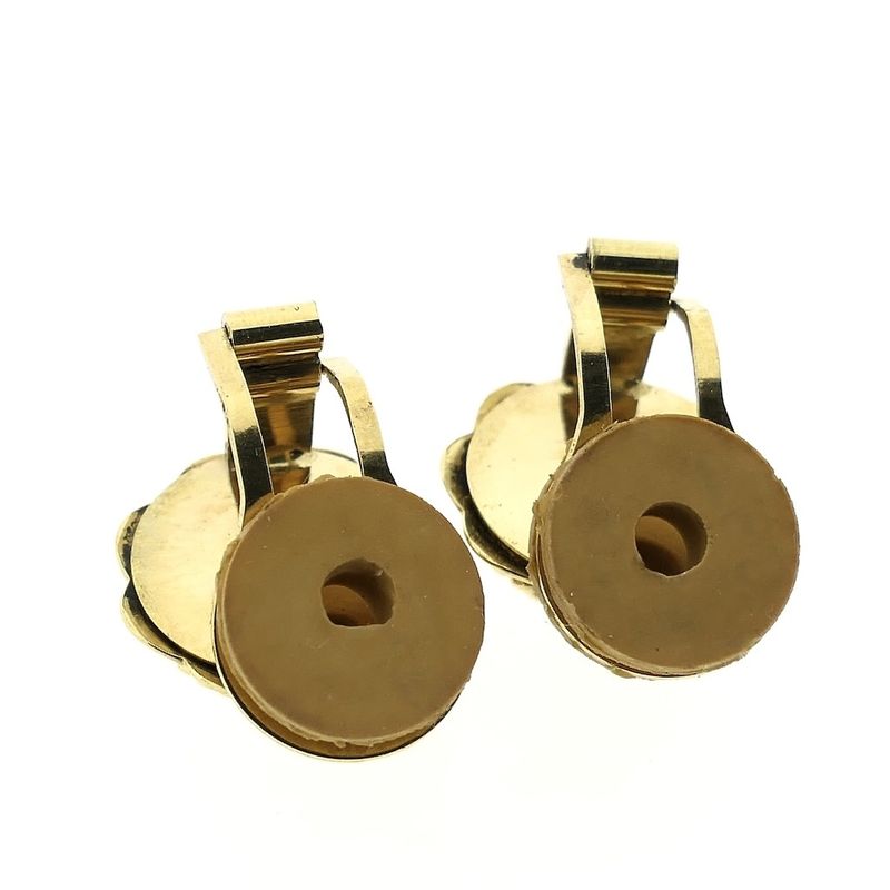 Image 6 of Gold clip-on earrings with precious opal | Vintage