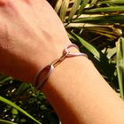 Image 2 of Forever Knots® Handcrafted Lilac Satin Bracelet with Gold Link